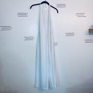 White Wide Leg Halter Jumpsuit